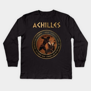 Achilles - Hero of the Trojan War - Homer's Iliad Quote - Ancient Greek History Kids Long Sleeve T-Shirt